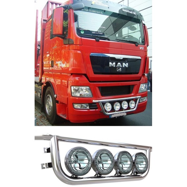 Bullbar/Bara Proiectoare Inox Grila Partea Inferioara Man TGX Euro 5 2007-2012