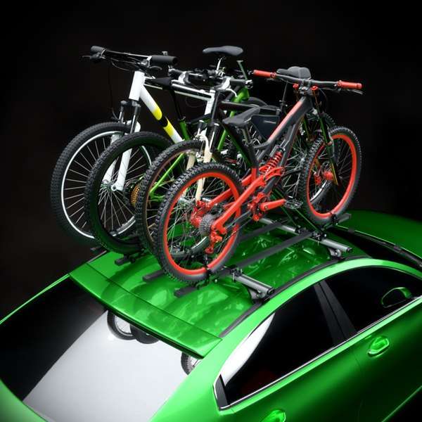 Suporti Bicicleta pentru 4 biciclete montate pe bare portbagaj auto din otel sau alumiu