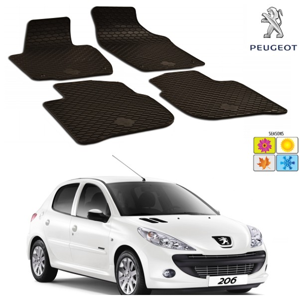 Set covorase auto Hitech din cauciuc Peugeot 206 2011